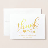 Moderne Schwarz-weiße Hochzeit Vielen Dank FOTO Folienkarte (Vorderseite mit Umschlag)