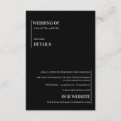 Moderne Schwarz-weiße Hochzeitdetails Begleitkarte (Vorderseite)