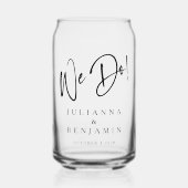 Moderne Schwarz-weiße Hochzeiten machen wir elegan Dosenglas (Vorderseite)