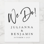 Moderne Schwarz-weiße Hochzeiten machen wir elegan Weinetikett (Einzelnes Label)