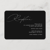 Moderne Schwarz-weiße Hochzeitsempfehlung Begleitkarte (Vorderseite)