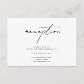 Moderne Schwarz-weiße Hochzeitsempfehlung Begleitkarte (Vorderseite)