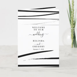 Moderne Schwarz-weiße Hochzeitserie Programm