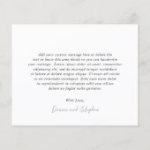 Moderne Schwarz-weiße Hochzeitsfeier Danke-Card (Rückseite)