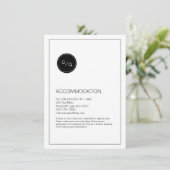 Moderne, schwarz-weiße Hochzeitskarte Begleitkarte (Stehend Vorderseite)