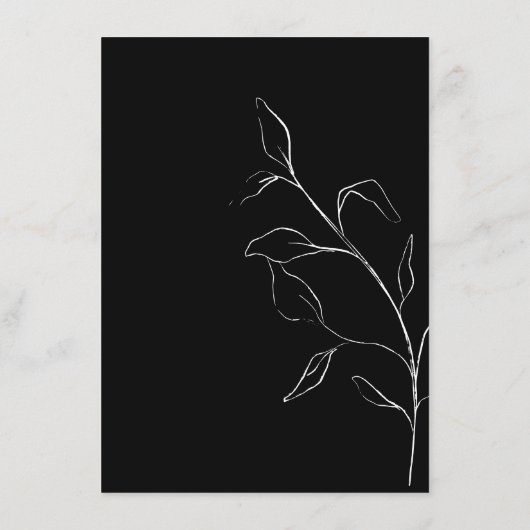 Moderne Schwarz-weiße Hochzeitskarte Begleitkarte (Rückseite)