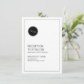 Moderne, schwarz-weiße Hochzeitskarte Einladung (Stehend Vorderseite)