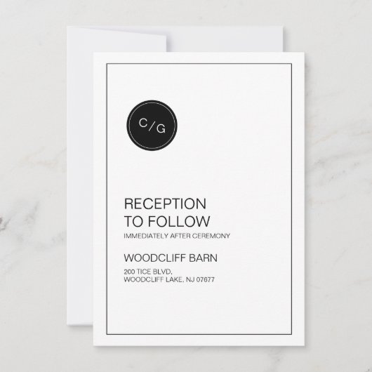 Moderne, schwarz-weiße Hochzeitskarte Einladung (Vorderseite)