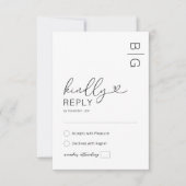 Moderne Schwarz-weiße Hochzeitskarte RSVP Karte (Vorderseite)