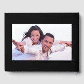 Moderne Schwarz-weiße Instagram-Fotocollage Gästebuch (Rückseite)