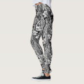 Moderne Schwarz-weiße Jugendstil-Designer Leggings (Links)