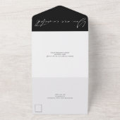 Moderne Schwarz-weiße Kalligrafie All In One Einladung (Außenbereich)