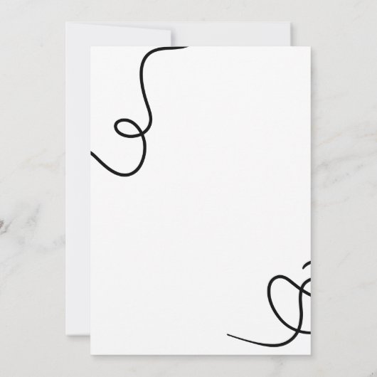 Moderne Schwarz-weiße Kalligraphie Oh Babydusche Einladung (Rückseite)