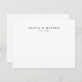 Moderne Schwarz-weiße Klassik Mitteilungskarte (Vorne/Hinten)