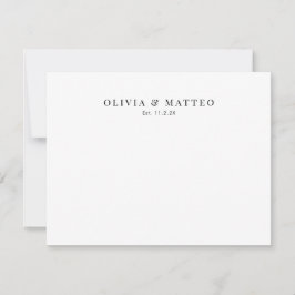 Moderne Schwarz-weiße Klassik Mitteilungskarte