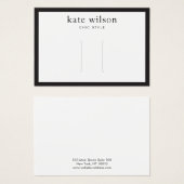 Moderne Schwarz-weiße Kleine Haarklappenkarte (Vorne & Hinten)