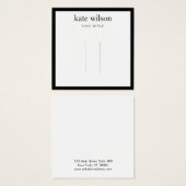 Moderne Schwarz-weiße Kleine Haarklappenkarte (Vorne & Hinten)