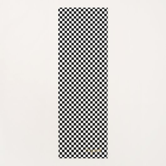 Moderne, Schwarz-weiße, kontrollierte Monogrammübu Yogamatte (Vorderseite)