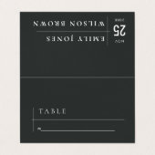 MODERNE SCHWARZ-WEISSE KRAFT TYPOGRAPHY WEDING VISITENKARTEN (Außenseite Aufgefaltet)