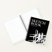 Moderne Schwarz-weiße Künstler zieht Personalisier Notizblock (Innenseite)