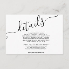 Moderne Schwarz-weiße lässige Typografie-Details Begleitkarte