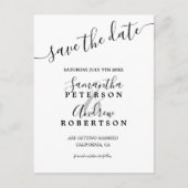 Moderne Schwarz-weiße lässige Typografie Save the Ankündigungspostkarte (Vorderseite)