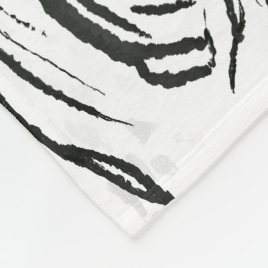 Moderne Schwarz-weiße Leopard Tiger Tiere Fleecedecke (Ecke)