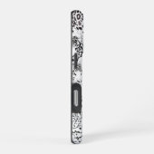 Moderne Schwarz-weiße Leopard Tiger Tiere iPhone Hülle (Rechte Seite)