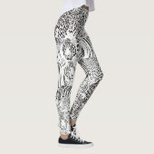 Moderne Schwarz-weiße Leopard Tiger Tiere Leggings (Rechts)