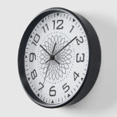 Moderne schwarz-weiße Mandala Geometrische Zahlen Uhr (Winkel)