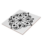 Moderne Schwarz-weiße Mandala Marble Keramik Tile Fliese (Seite)