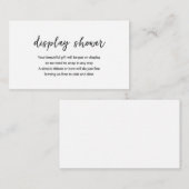 Moderne Schwarz-weiße Minimal-Einfache Display-Dus Begleitkarte (Vorne/Hinten)