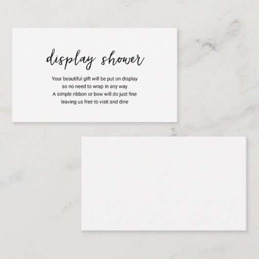 Moderne Schwarz-weiße Minimal-Einfache Display-Dus Begleitkarte (Vorne/Hinten)