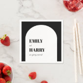 Moderne Schwarz-weiße Minimal Fett Typografie Napk Serviette (Beispiel)