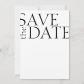 Moderne Schwarz-weiße Minimal-Typografie Save The Date (Rückseite)
