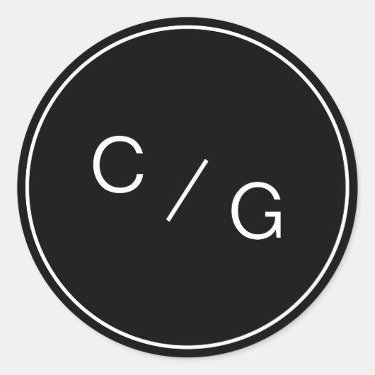 Moderne, schwarz-weiße, minimalistisch-moderne Pär Runder Aufkleber (Vorderseite)