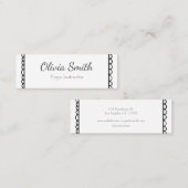 Moderne, schwarz-weiße, minimalistische Kammmusche Mini Visitenkarte (Vorne/Hinten)