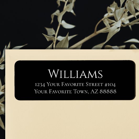 Moderne Schwarz-weiße Minimalistische Rücksendeadr