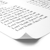 Moderne Schwarz-weiße Mongram Hochzeitstabelle Poster (Ecke)