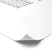 Moderne Schwarz-weiße Mongram Hochzeitstabelle Poster (Ecke)