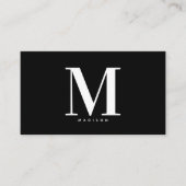 Moderne Schwarz-weiße Monogram Social Media Icons Visitenkarte (Vorderseite)