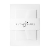 Moderne, Schwarz-weiße Monogramm-Hochzeit Einladungsbanderole (Vorderseite Beispiel)