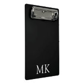 Moderne Schwarz-weiße Monogramm-Initialen Mini Klemmbrett (Schrägansicht)