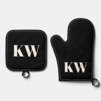 Moderne Schwarz-weiße Monogramm-Initialen Personal