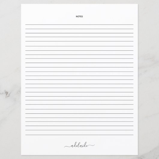 Moderne Schwarz-weiße Monogramm-Rezepte nach Rezep (Rückseite)