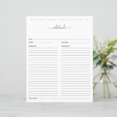 Moderne Schwarz-weiße Monogramm-Rezepte nach Rezep (Stehend Vorderseite)