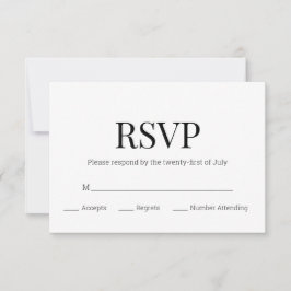 Moderne Schwarz-weiße Monogramm-UAWG RSVP Karte
