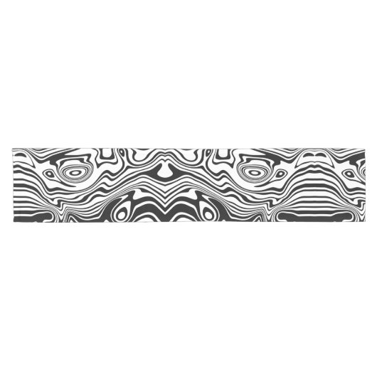 Moderne schwarz-weiße Muster Streifen Tier Kurzer Tischläufer (Horizontal)