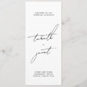 Moderne Schwarz-weiße Namensgeburt Programm (Vorderseite)