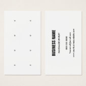 Moderne schwarz-weiße Ohrring-Grafikkarte (Vorne & Hinten)